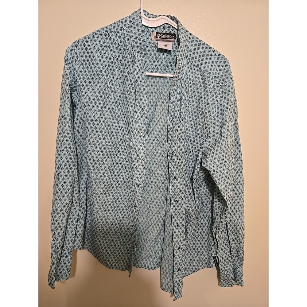 Columbia‎ Sportswear Company Dress Button Shirt Blue Womens xl